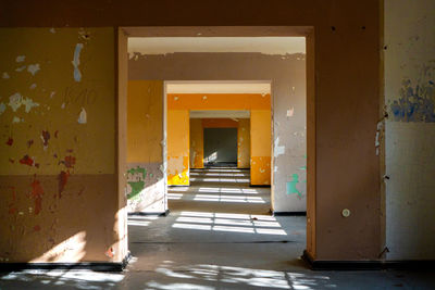 Empty corridor of building