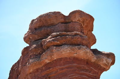 Low angle view of statue against clear sky