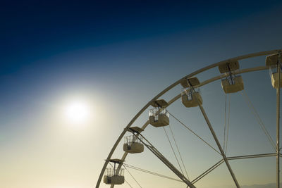 Aerial shot with a drone of a detail of a ferris wheel