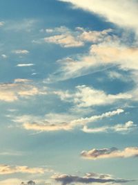 Low angle view of clouds in sky