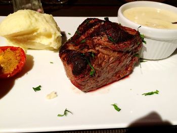 Close-up of food in plate