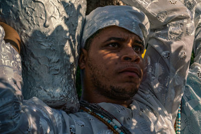 Close-up portrait of young man