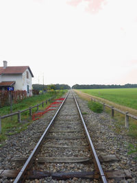 Railroad track at dusk