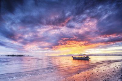 Sunset over calm sea