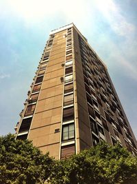 Low angle view of modern building against sky