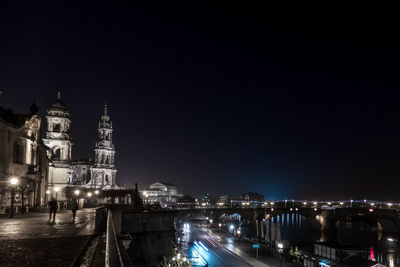 Illuminated city at night