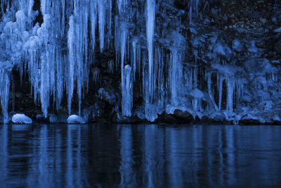 Close-up of frozen water