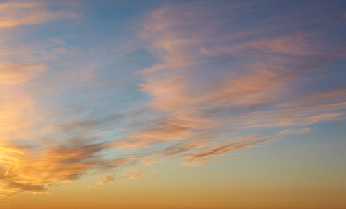 Low angle view of sky during sunset