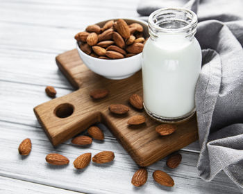 Almond milk with almonds