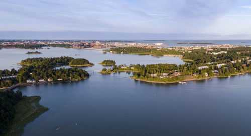 Aerial view of sea against sky