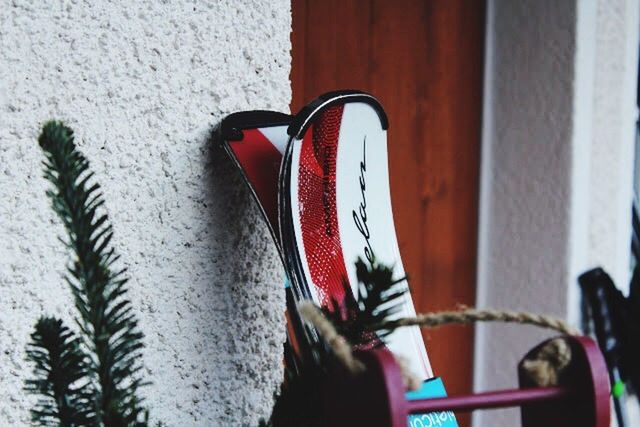 red, no people, day, outdoors, close-up, low angle view, christmas, architecture