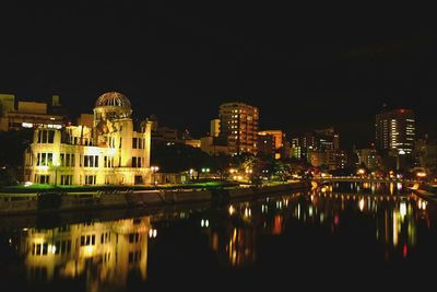 Illuminated city at night