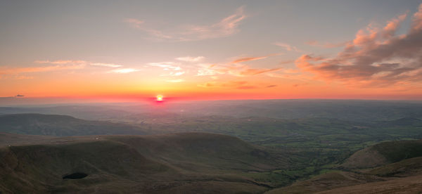 Scenic view of landscape against sky during sunset