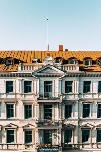 Low angle view of residential building against sky