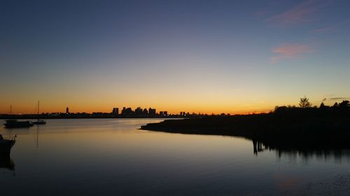 Scenic view of sea at sunset