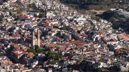 High angle shot of townscape