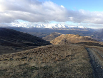 Scenic view of mountains against sky