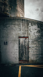 Closed door of building