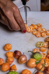 Woman slicing