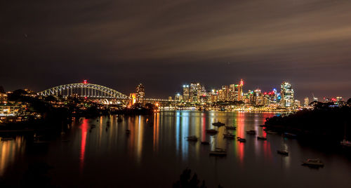 Illuminated city at night