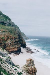 Scenic view of beach and sea against sky