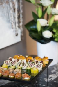 High angle view of various vegetables on table