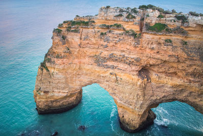 Rock formation in sea