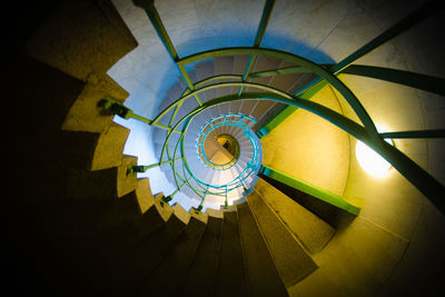 Low angle view of spiral staircase