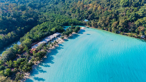 High angle view of beach