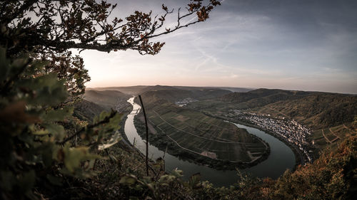 High angle view of landscape against sky