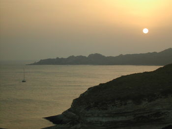 Scenic view of sea at sunset