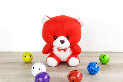 Close-up of toys on table