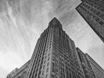 Low angle view of modern buildings against sky