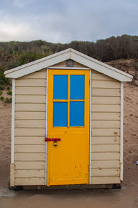 View of beach hut