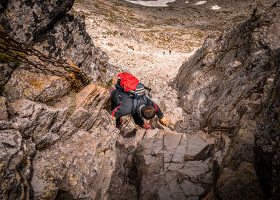 Person standing on rock