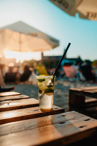 Close-up of drink on table