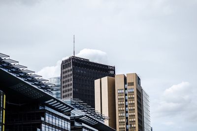 Low angle view of modern building against sky