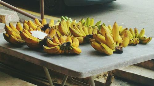 High angle view of fruits on table