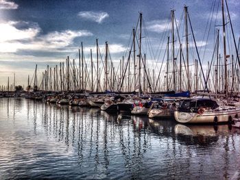 Boats in harbor