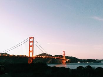 Suspension bridge over sea