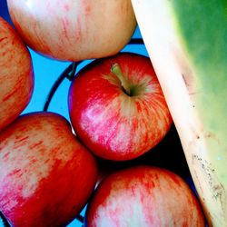 High angle view of apples