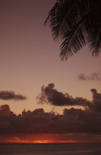 Scenic view of sea against sky at sunset