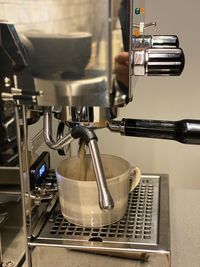 Close-up of coffee beans in kitchen