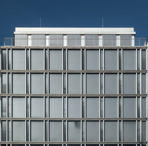 Low angle view of building against clear sky