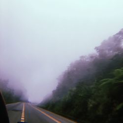 Road amidst trees against sky