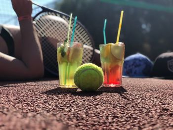 Close-up of drink against blurred background