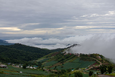 Scenic view of mountains against sky
