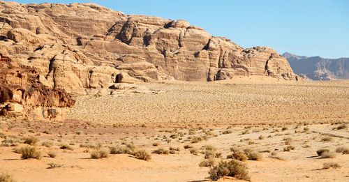 Scenic view of desert landscape against sky