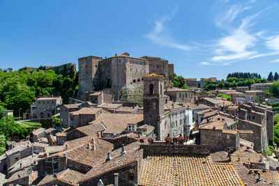 View of sorano, tuscany, italy, from the main terrace