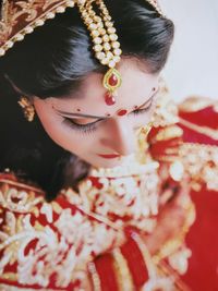 Close-up of bride